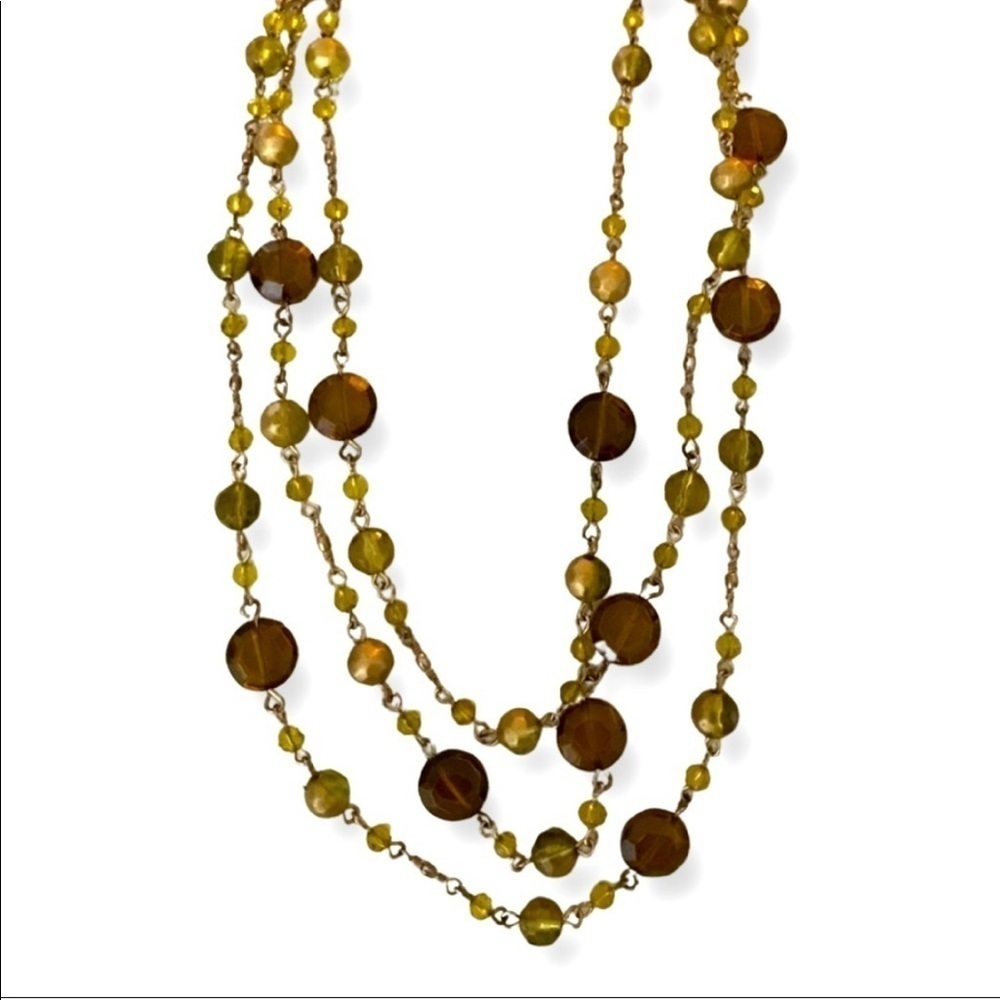 Green & Gold Beaded Statement Necklace